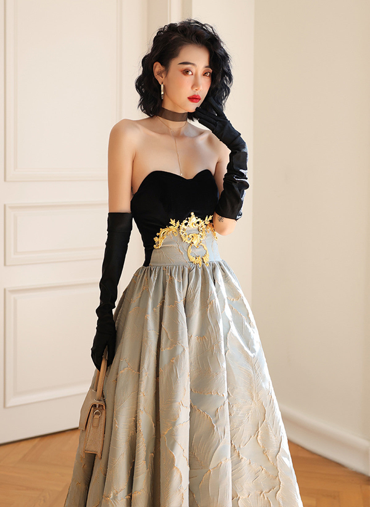 A-line Sweetheart Floral Satin Long Party Dress, A-line Beautiful Long Prom Dress